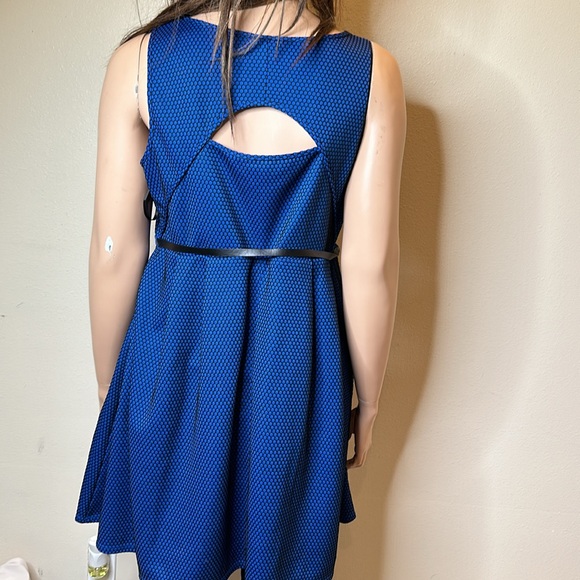 LANE BRYANT BLUE BLACK FISHNET FIT FLARE SLEEVELESS DRESS ROCKABILLY 20 - Picture 6 of 9